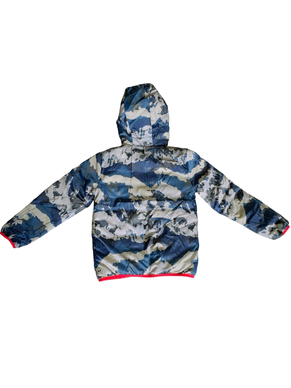 Eddie Bauer Kids Reversible Puffer Jacket in Navy and Camo with Red Trim - Picture 4 of 10